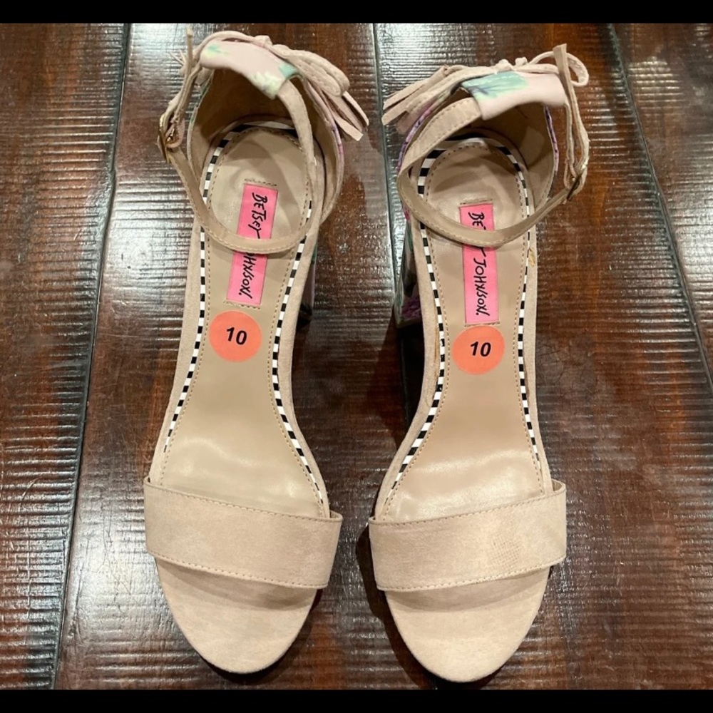 Betsey Johnson floral block heels